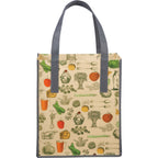 Big Grocery Tote with Vintage Kitchen Print, Matte Laminated - Natural - Back