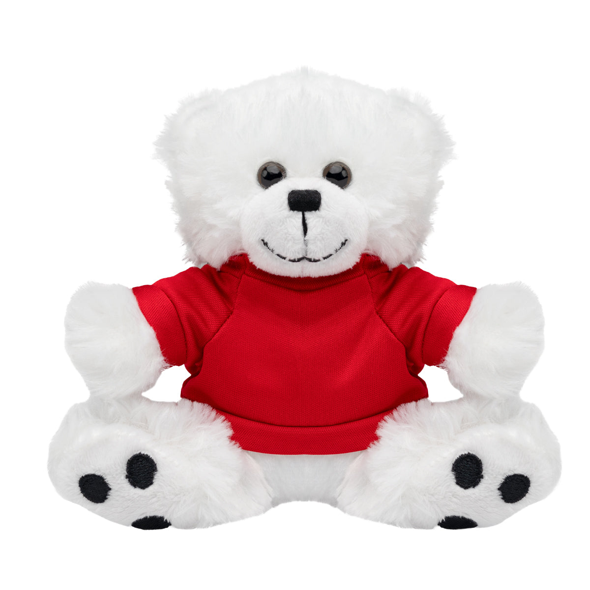 Big Paw Bear Plush Toy, 6 Inch - White - BEAR_SHIRT