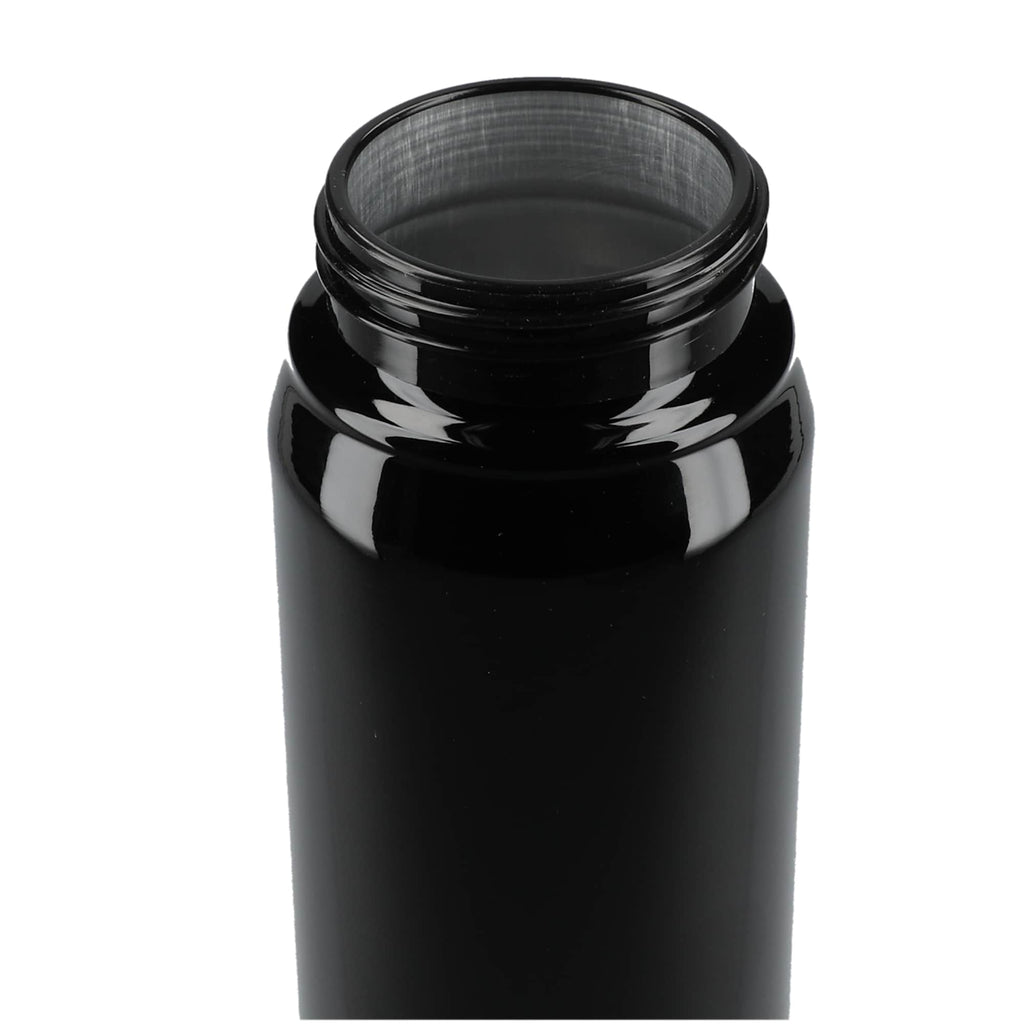 Billy Recycled Aluminum Straw Bottle with Bamboo Lid, 26 oz - Black - Top 3