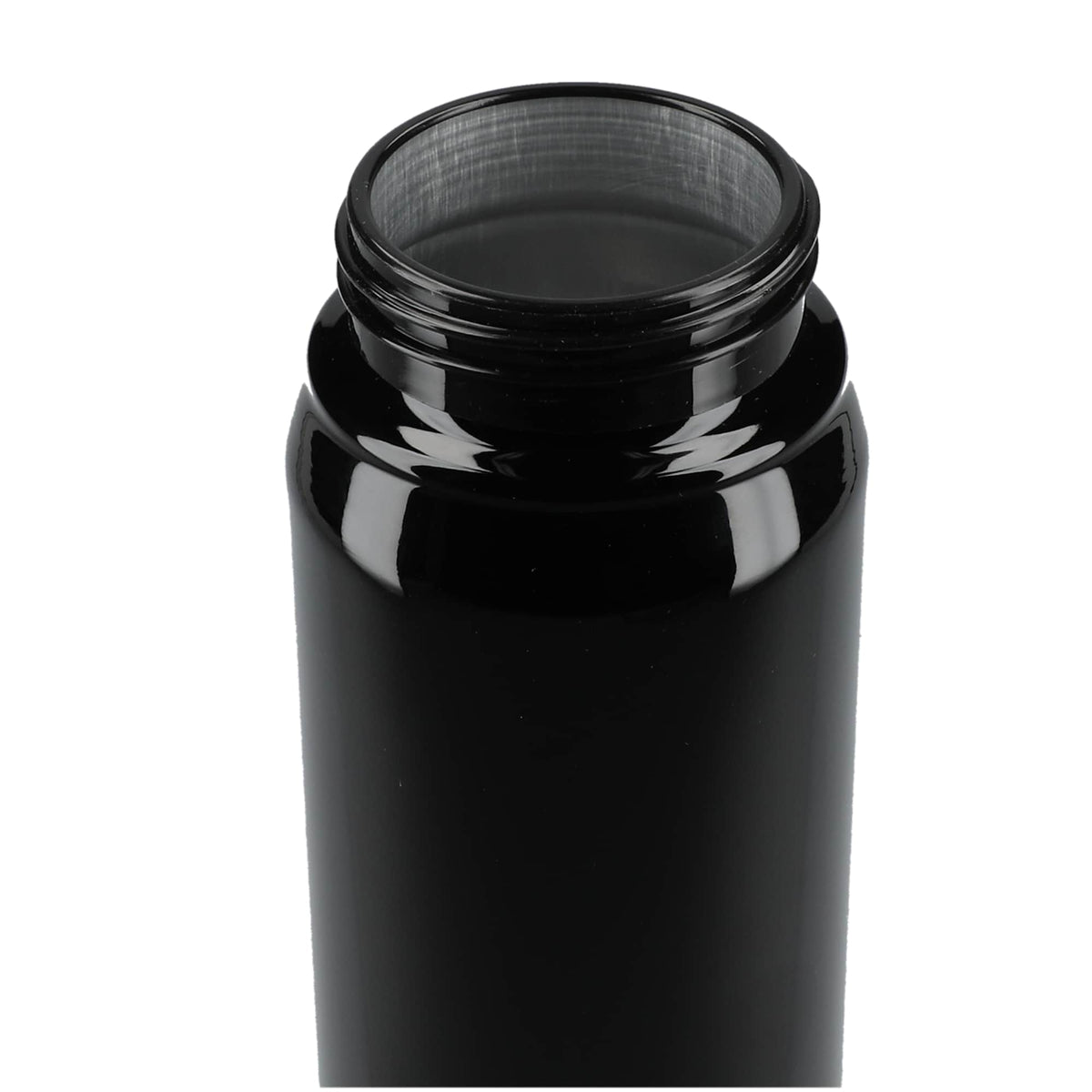 Billy Recycled Aluminum Straw Bottle with Bamboo Lid, 26 oz - Black - Top 3