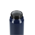Billy Recycled Aluminum Straw Bottle with Bamboo Lid, 26 oz - Navy - Front 5