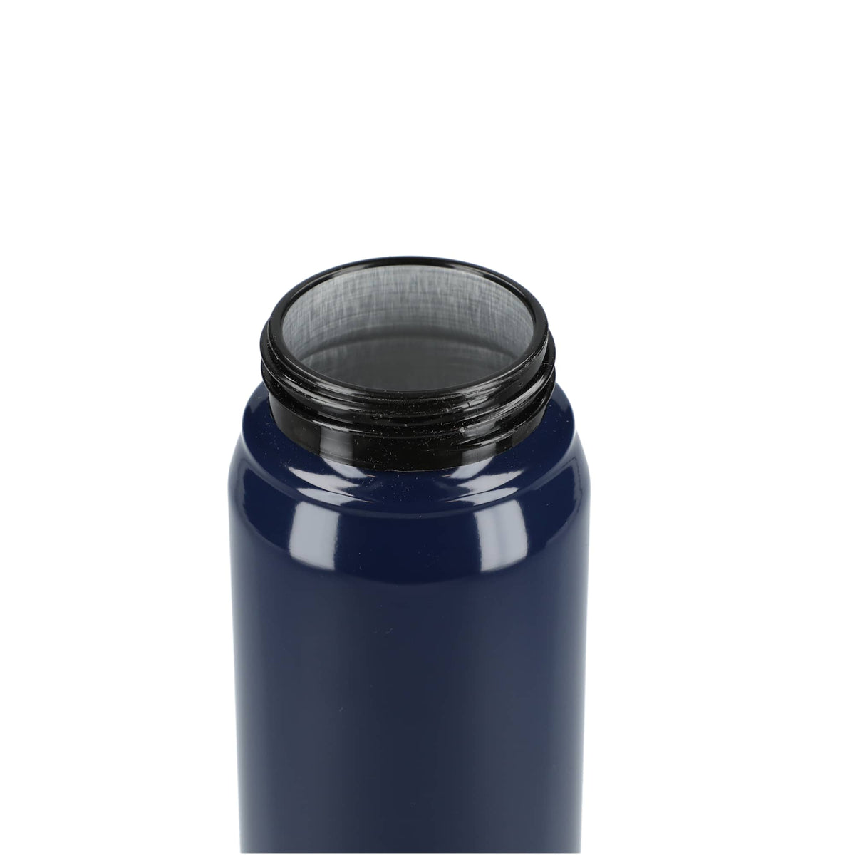 Billy Recycled Aluminum Straw Bottle with Bamboo Lid, 26 oz - Navy - Front 5