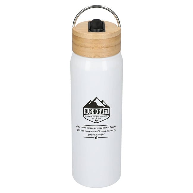 Billy Recycled Aluminum Straw Bottle with Bamboo Lid, 26 oz