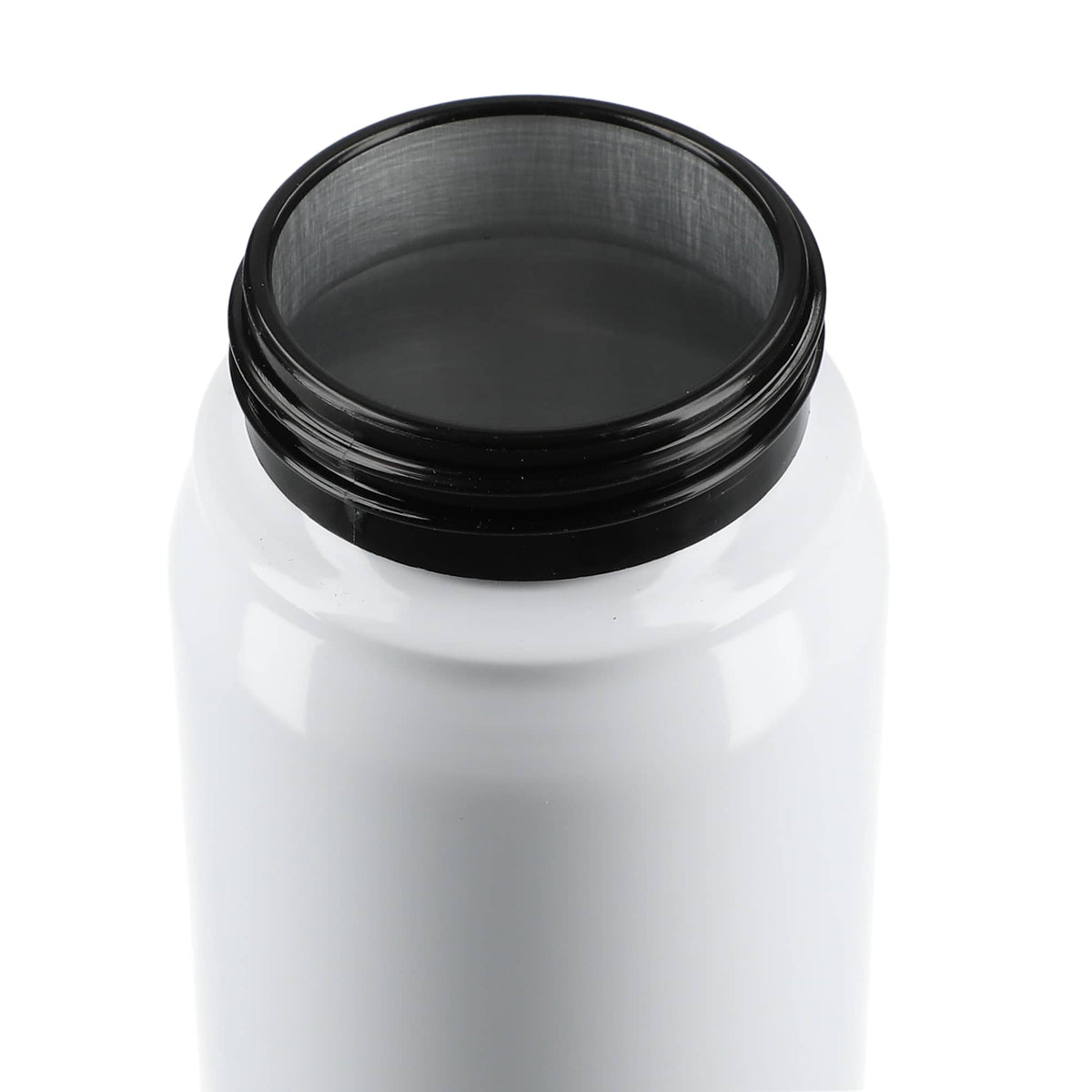 Billy Recycled Aluminum Straw Bottle with Bamboo Lid, 26 oz - White - Top 4