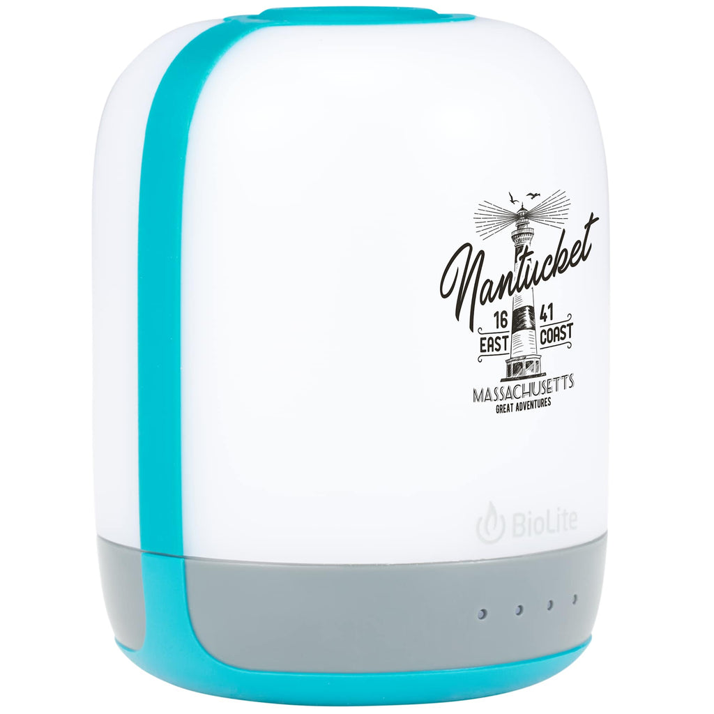 BioLite AlpenGlow Rechargeable Lantern, 250 Lumens - White/Turquoise - Right Angle