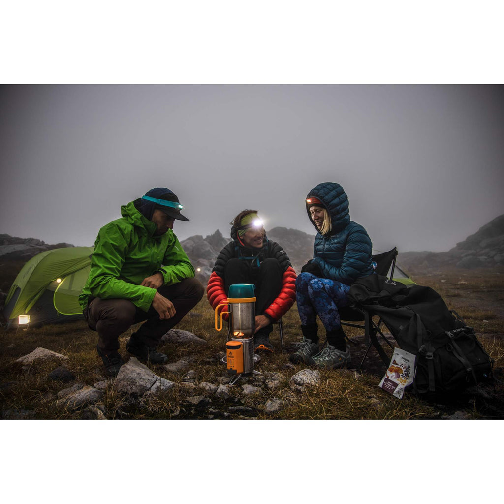 BioLite CampStove 2+ with USB Charging Laser Engraving - Orange - Left Angle On Model