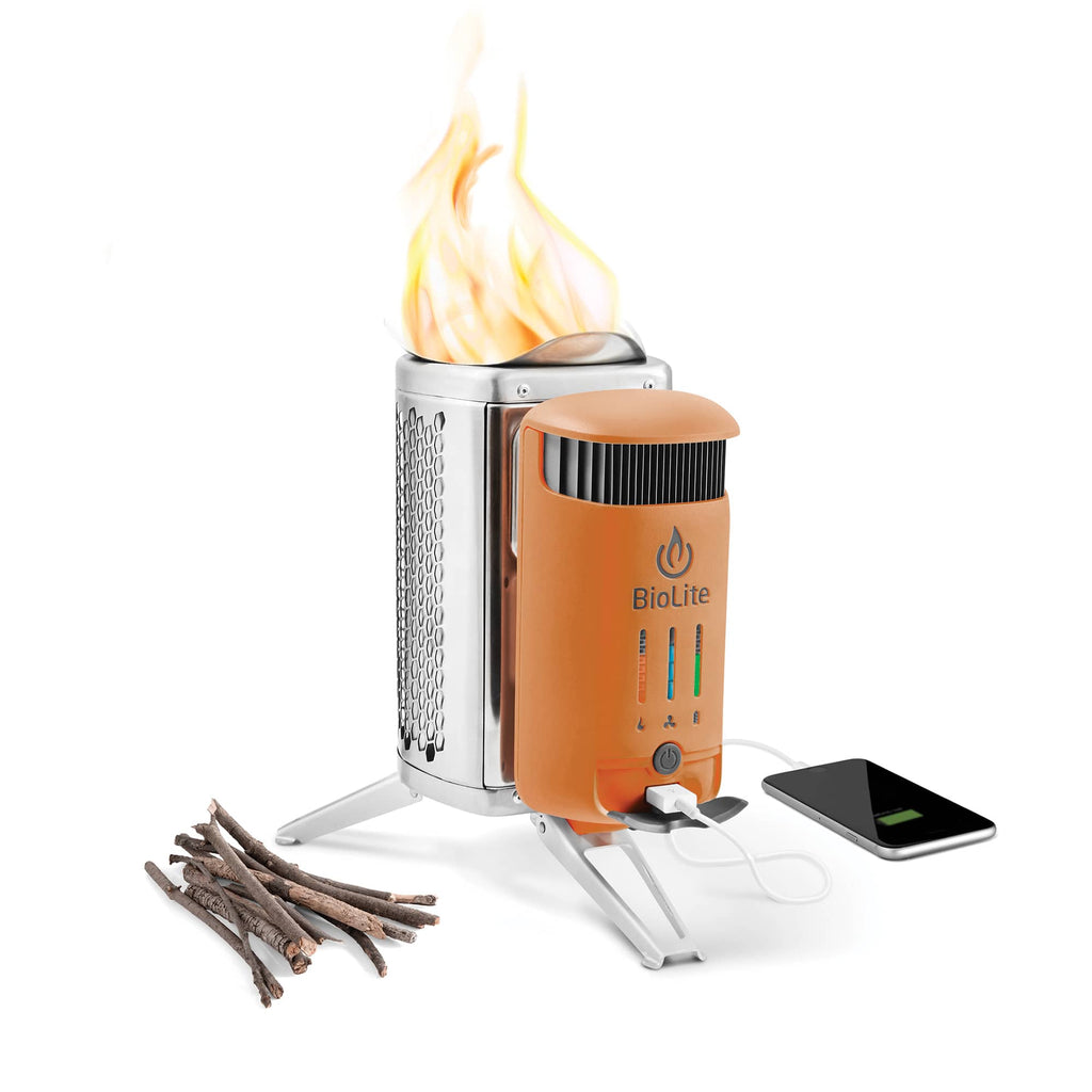 BioLite CampStove 2+ with USB Charging Laser Engraving - Orange - Right Angle 5