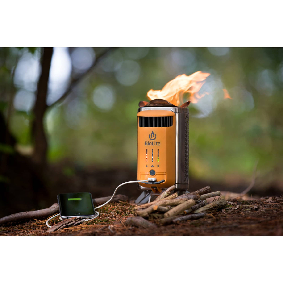 BioLite CampStove 2+ with USB Charging - Orange - Front On Model 4