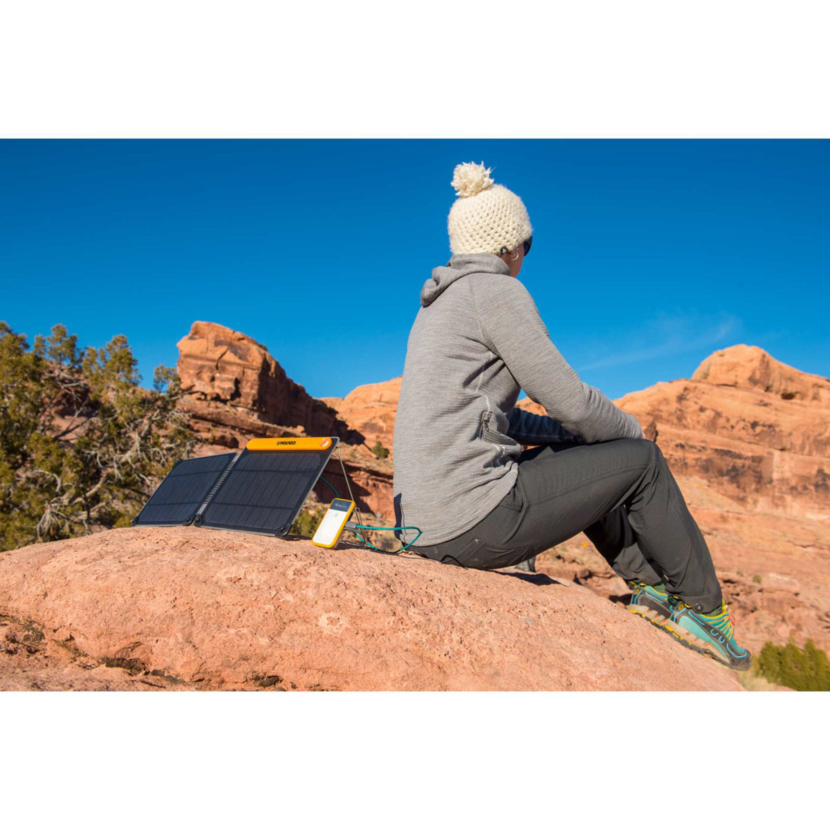 BioLite SolarPanel 5+ with 3,200 mAh Battery Full Color - Orange - Front