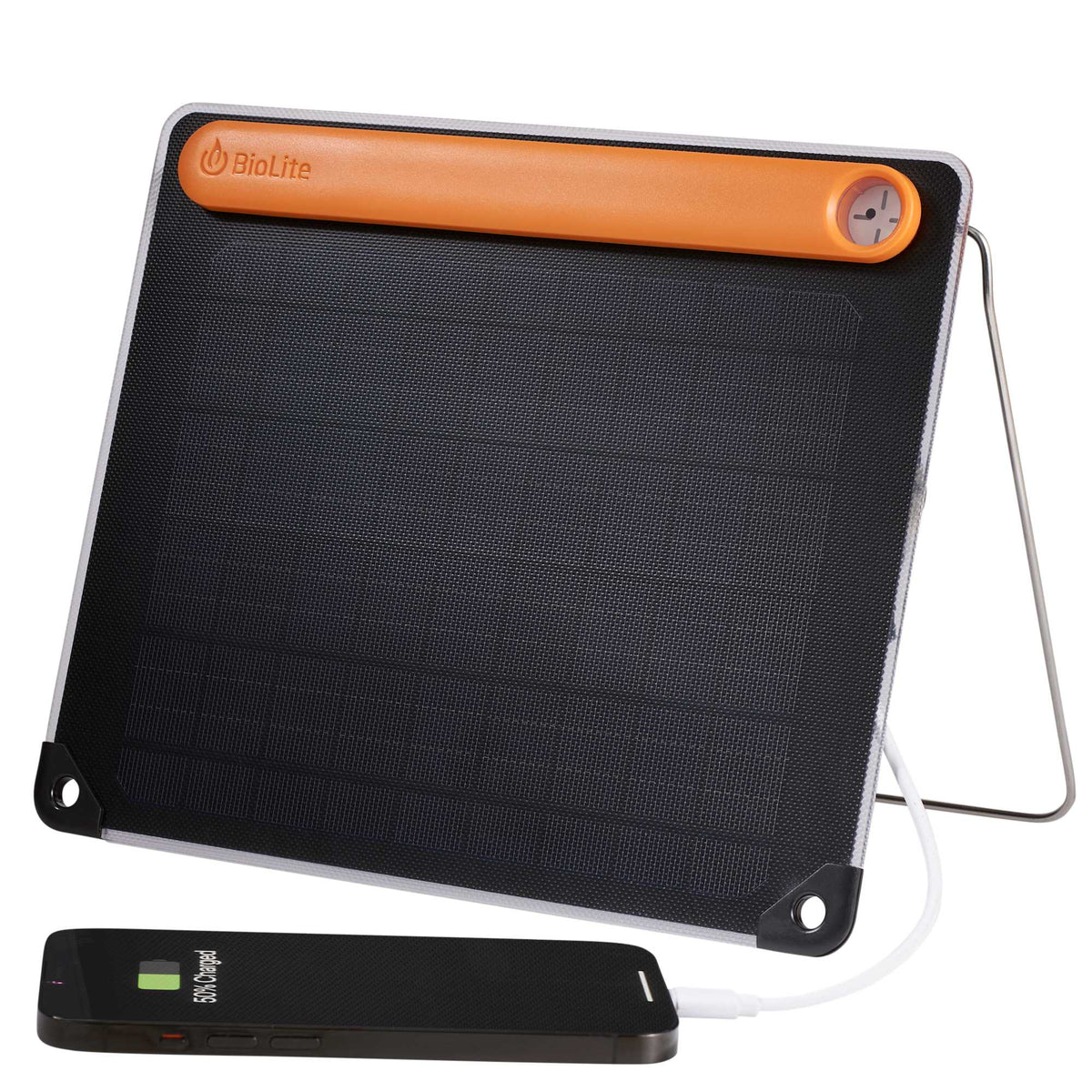 BioLite SolarPanel 5+ with 3,200 mAh Battery Full Color - Orange - Left Angle 4