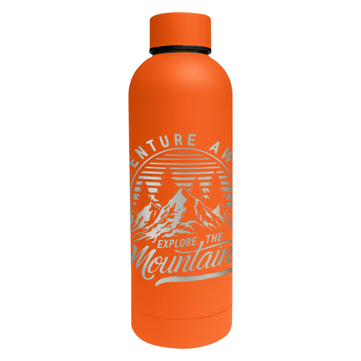 Blair Recycled Stainless Steel Bottle, Laser Engraved, 17 oz - Orange - Laser