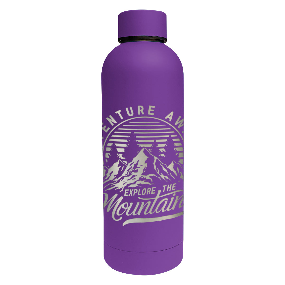 Blair Recycled Stainless Steel Bottle, Laser Engraved, 17 oz - Purple - Laser