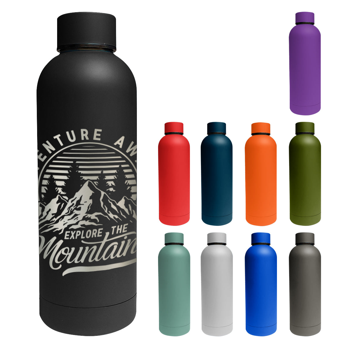 Blair Recycled Stainless Steel Bottle, Laser Engraved, 17 oz