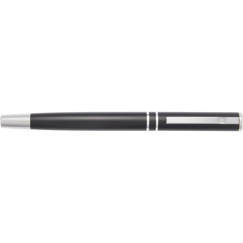 Blair Rollerball Pen in Recycled Aluminum Laser Engraving - Black - Clip