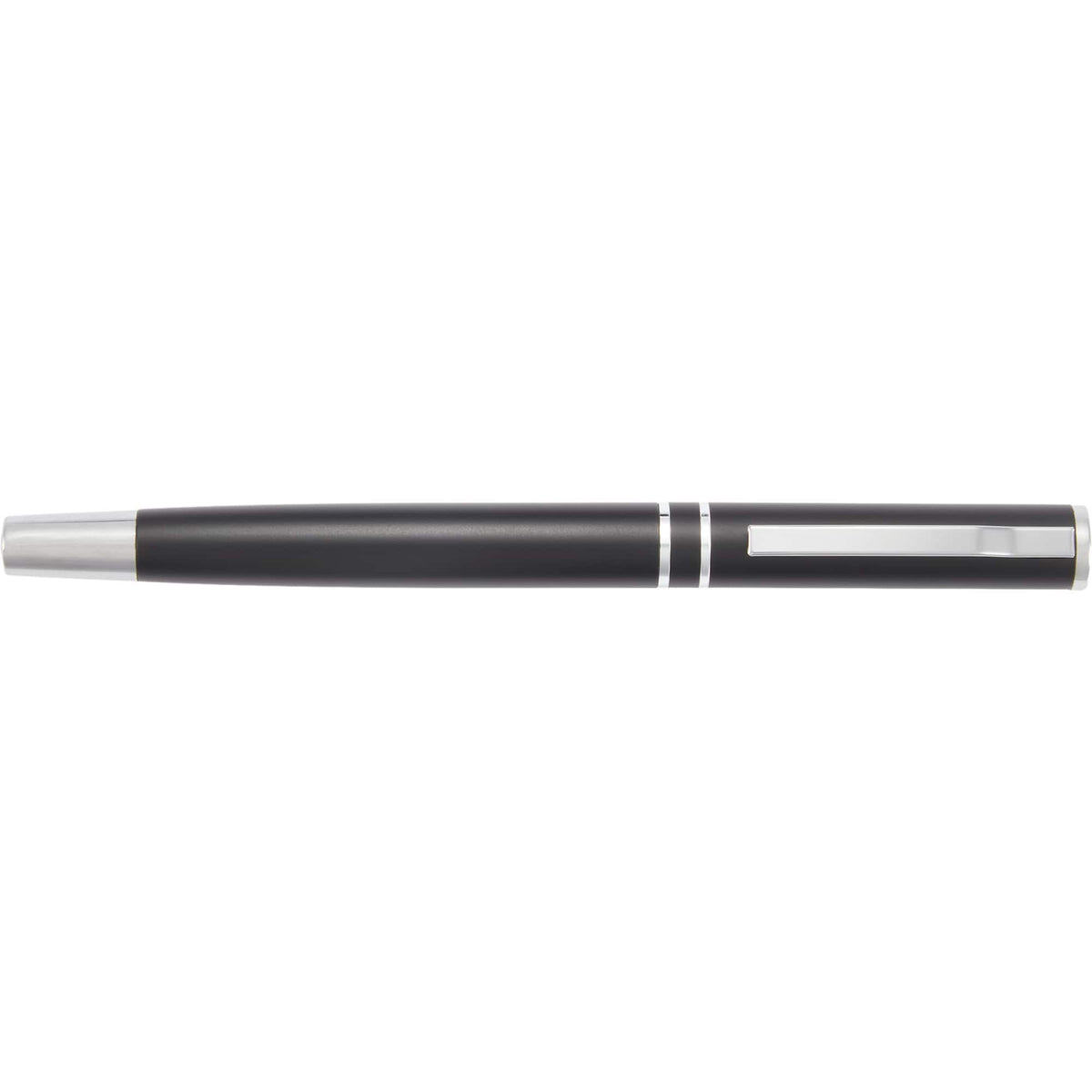 Blair Rollerball Pen in Recycled Aluminum Laser Engraving - Black - Clip