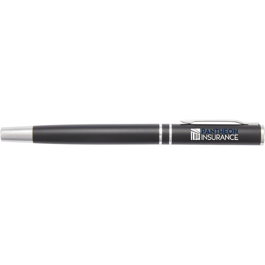 Blair Rollerball Pen in Recycled Aluminum Laser Engraving - Black - Front