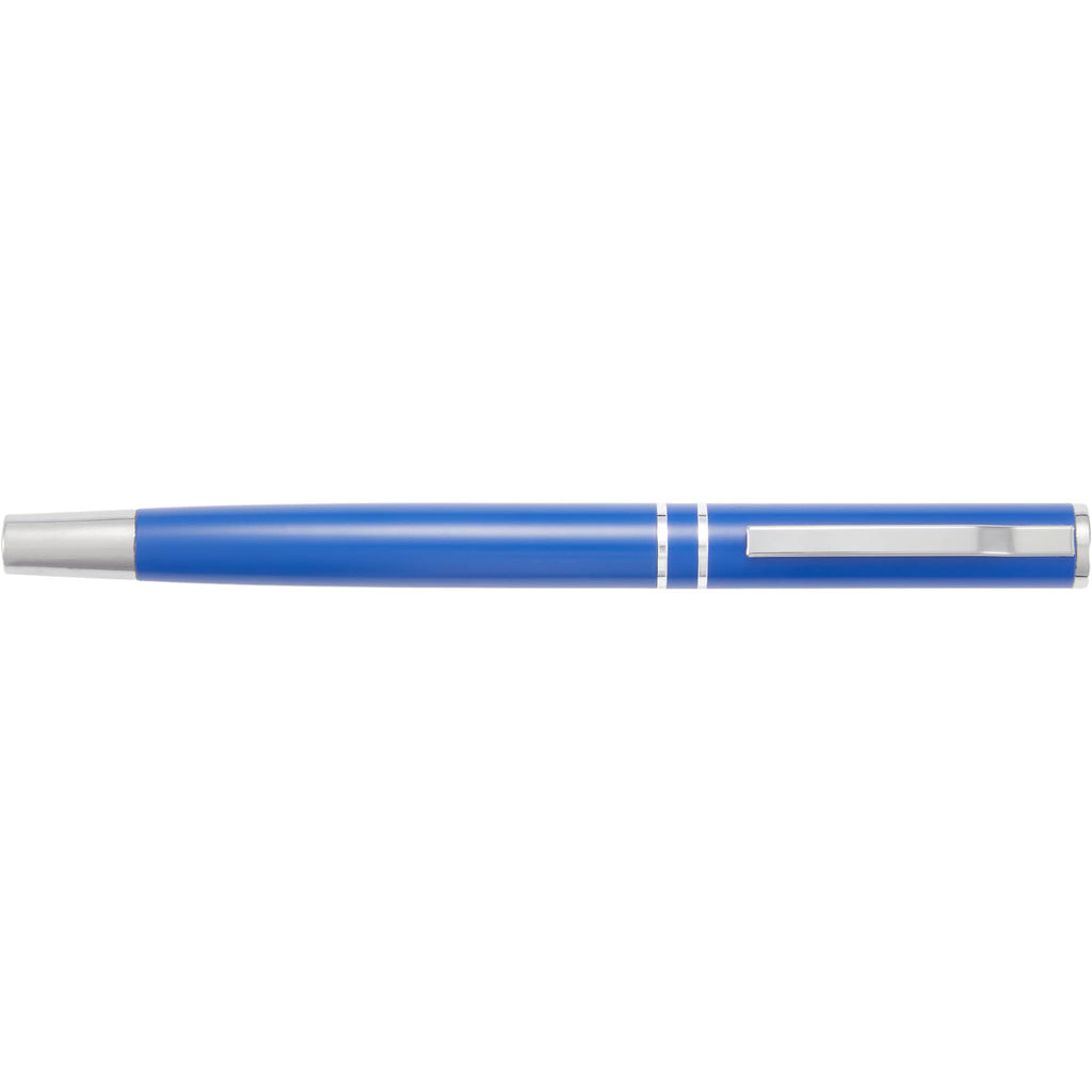 Blair Rollerball Pen in Recycled Aluminum Laser Engraving - Blue - Clip