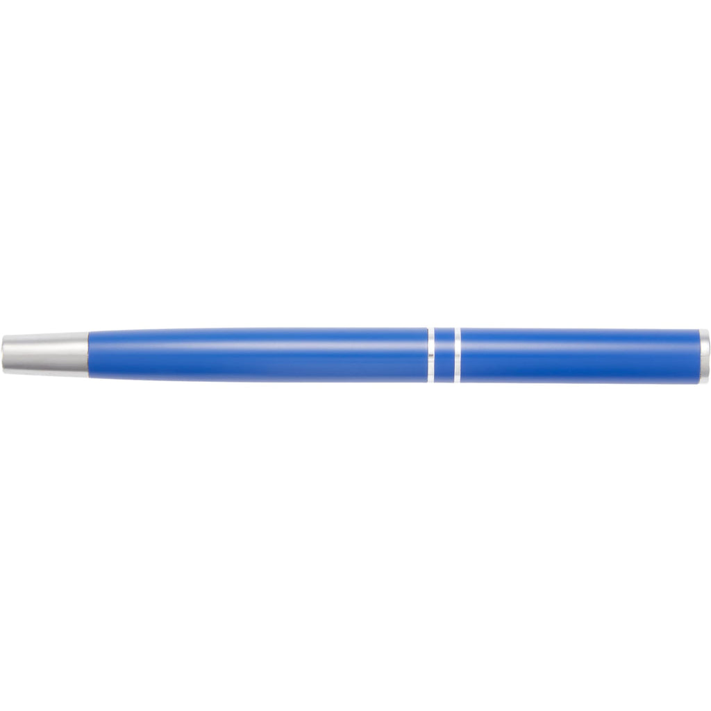 Blair Rollerball Pen in Recycled Aluminum Laser Engraving - Blue - Top
