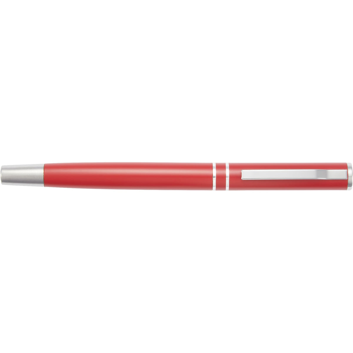 Blair Rollerball Pen in Recycled Aluminum Laser Engraving - Red - Clip