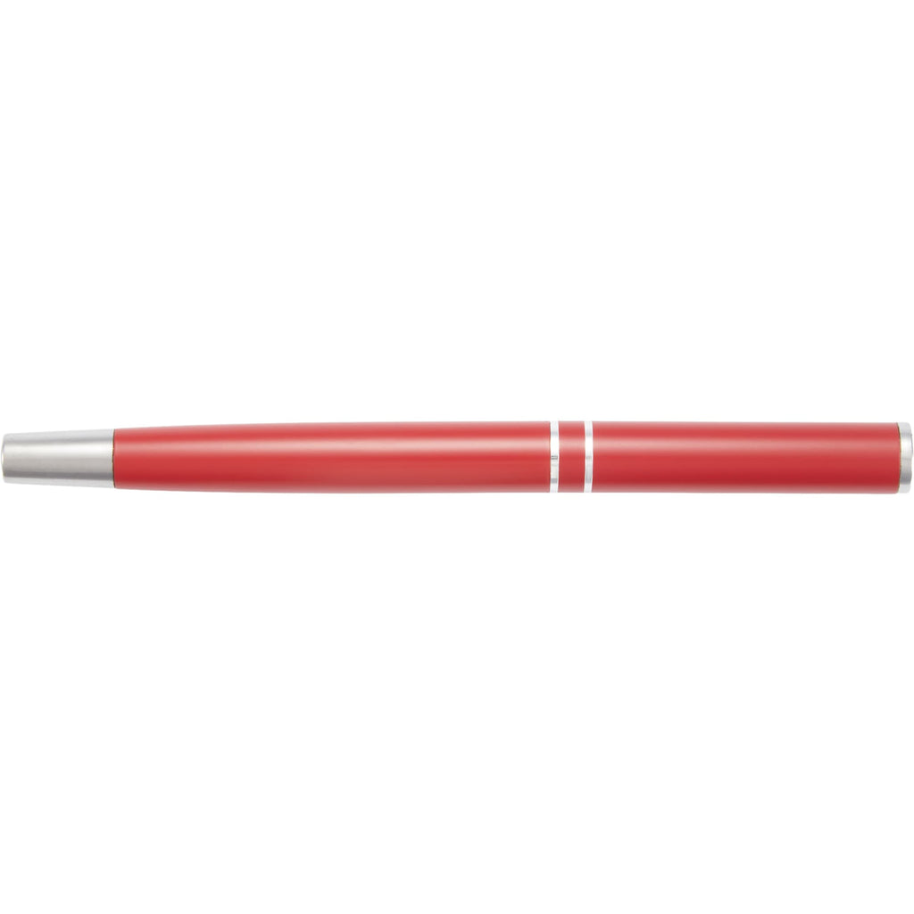 Blair Rollerball Pen in Recycled Aluminum Laser Engraving - Red - Top