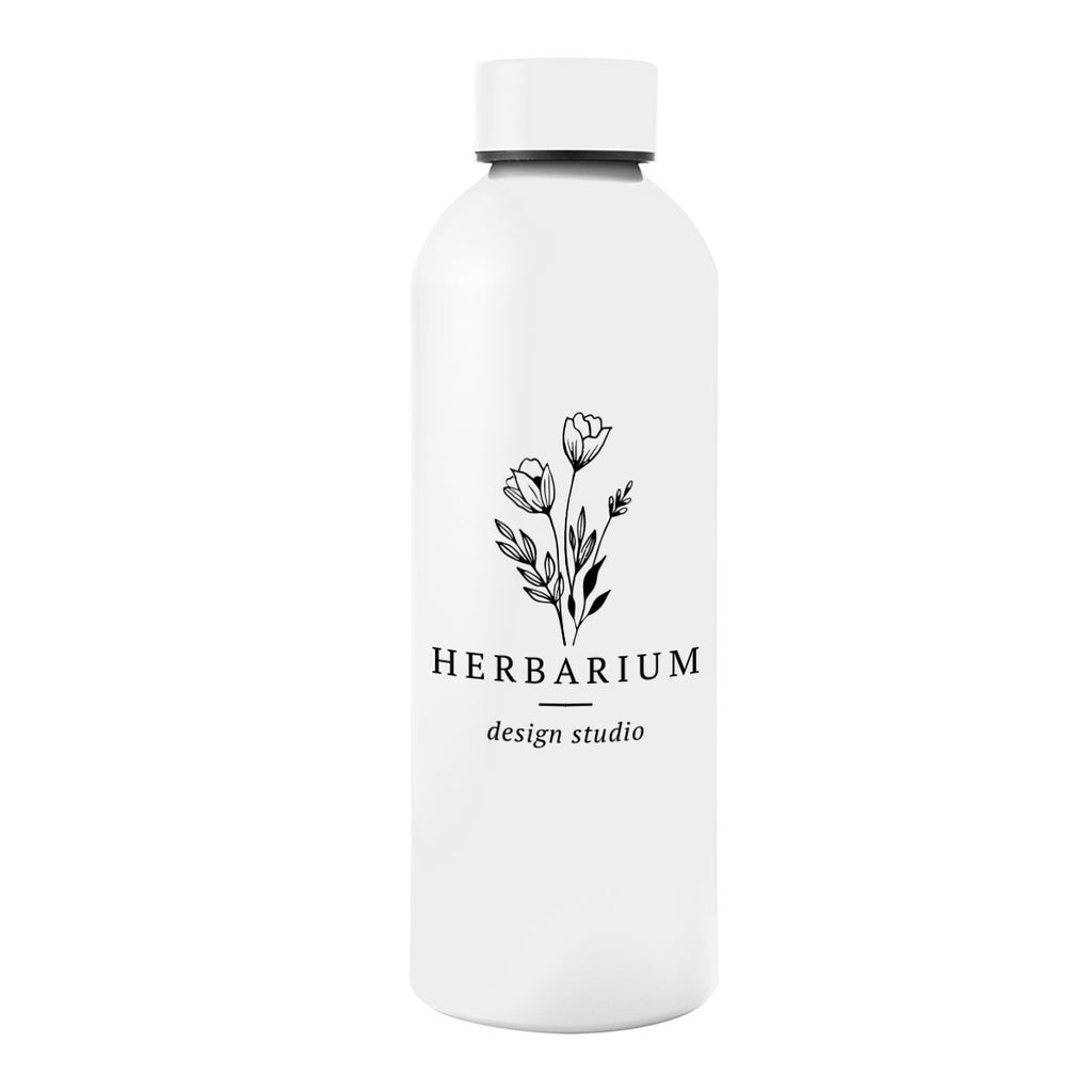 Blaire Recycled Aluminum Bottle, 25 oz - White - Silk Screen