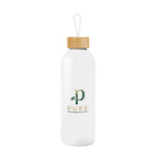 Blaire Recycled Aluminum Bottle, Bamboo Lid and Handle, 25 oz - White - Colorbrite