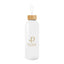 Blaire Recycled Aluminum Bottle, Bamboo Lid and Handle, 25 oz - White - Silk Screen