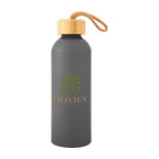 Blaire Recycled Aluminum Bottle with Bamboo Lid, 25 oz - Gray - Colorbrite