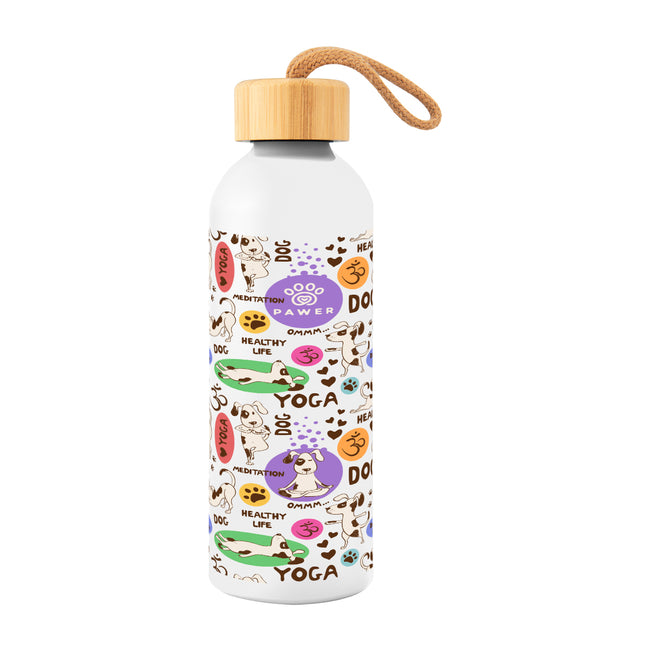 Blaire Recycled Aluminum Bottle with Bamboo Lid in Full Color, 25 oz