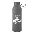 Blaire Recycled Aluminum Bottle with Silicone Carry Strap, 25 oz - Gray - Silk Screen