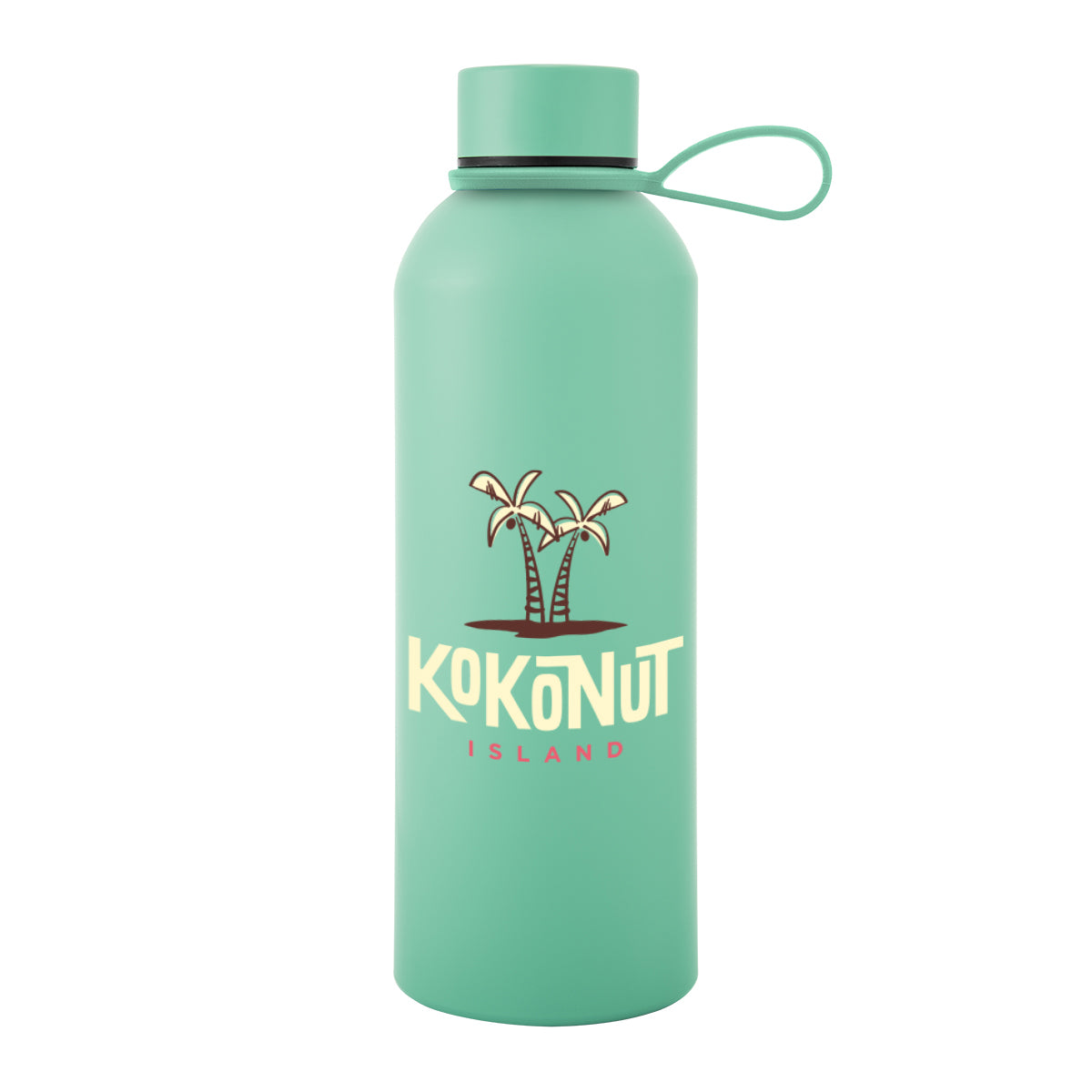 Blaire Recycled Aluminum Bottle with Silicone Carry Strap, 25 oz - Jade - Colorbrite