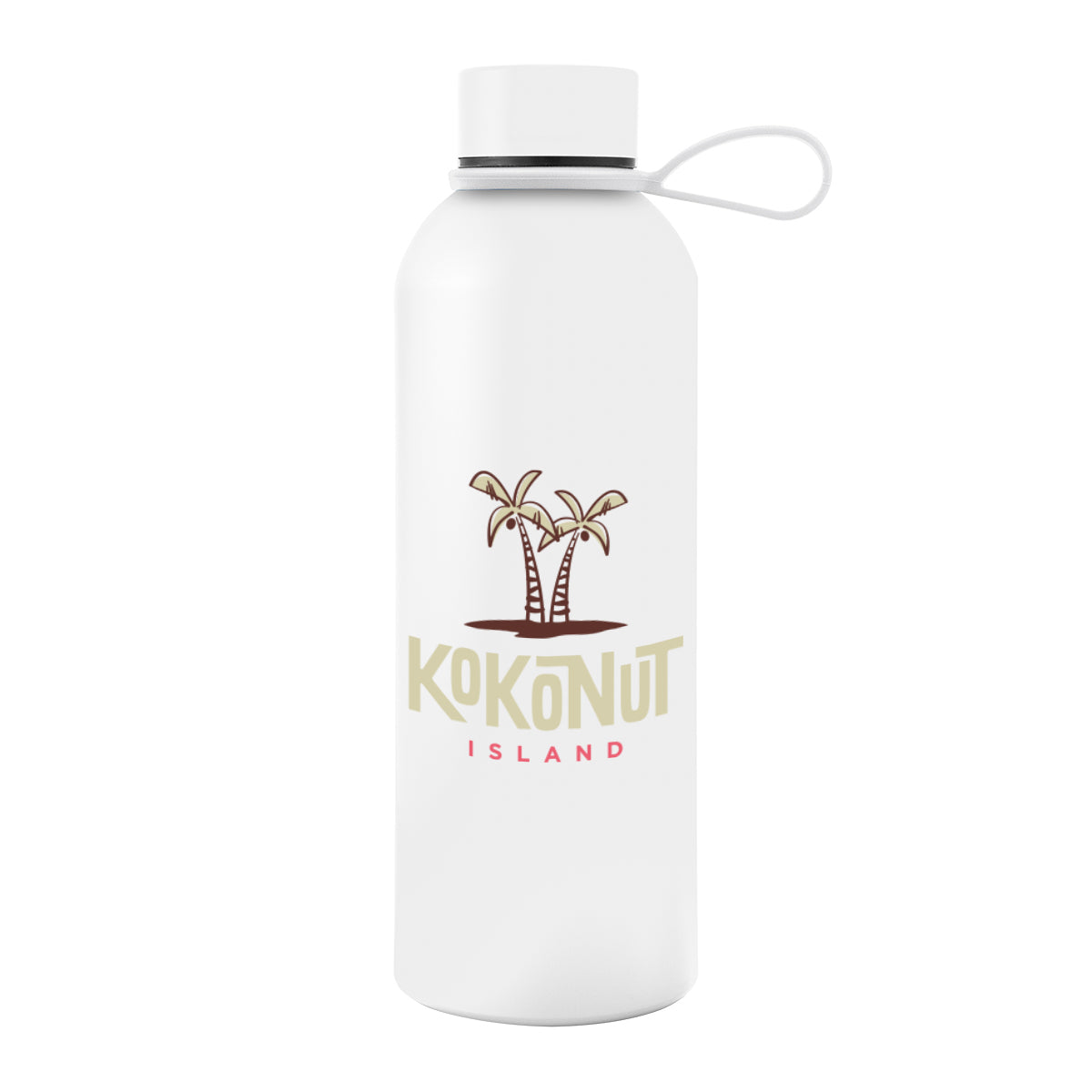Blaire Recycled Aluminum Bottle with Silicone Carry Strap, 25 oz - White - Colorbrite