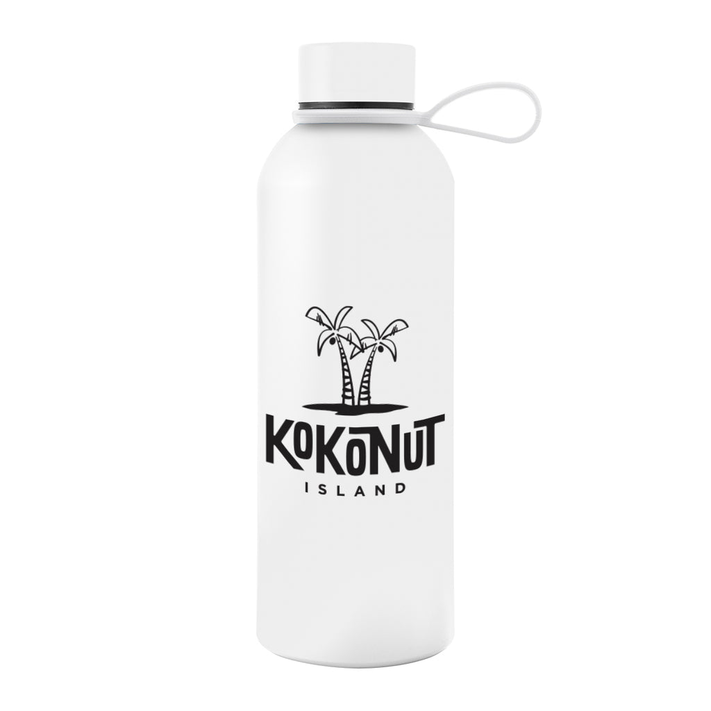 Blaire Recycled Aluminum Bottle with Silicone Carry Strap, 25 oz - White - Silk Screen