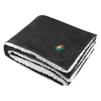 Blanket in Sherpa Fleece - Black - Embroidery