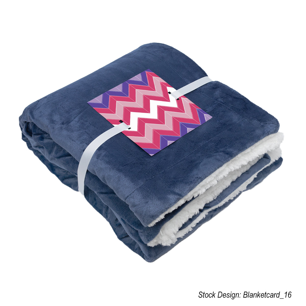 Blanket in Sherpa Fleece - Navy - Card