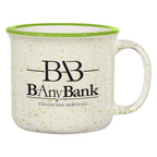Blaze Campfire Mug, 15 oz - White With Lime Green - Ceramic