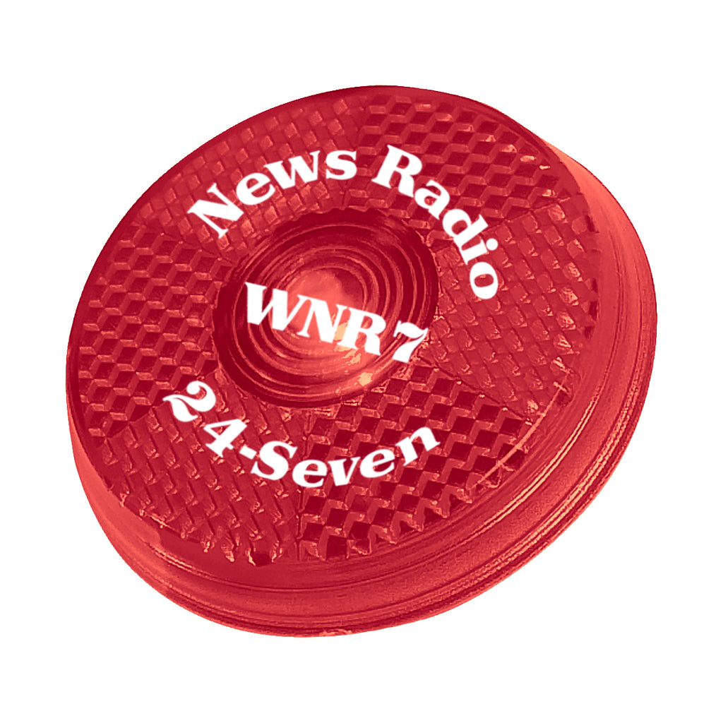 Blinking Light with a Back Clip, Round - Red - Pad Print