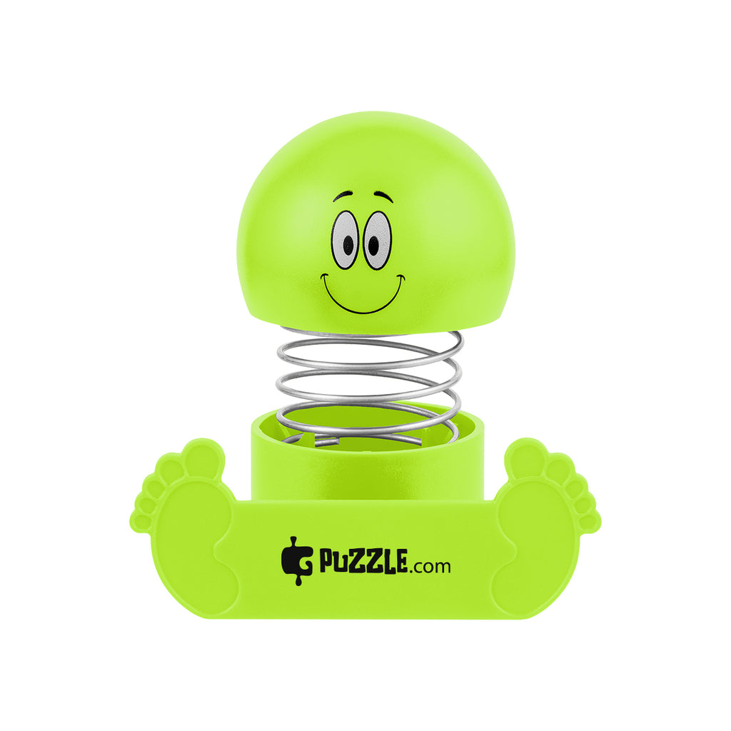 Bobble Head Phone Holder with Smiley Face - Lime Green - Pad Print