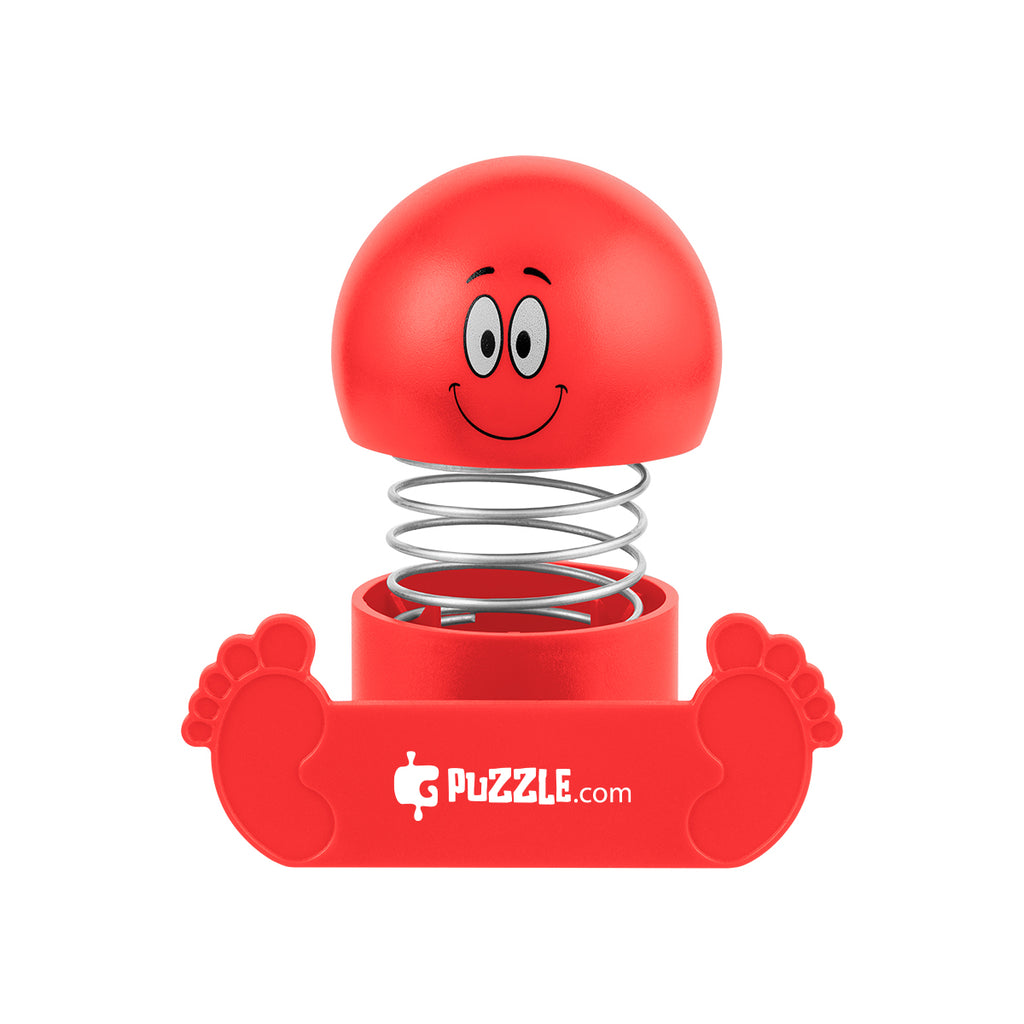Bobble Head Phone Holder with Smiley Face - Red - Pad Print