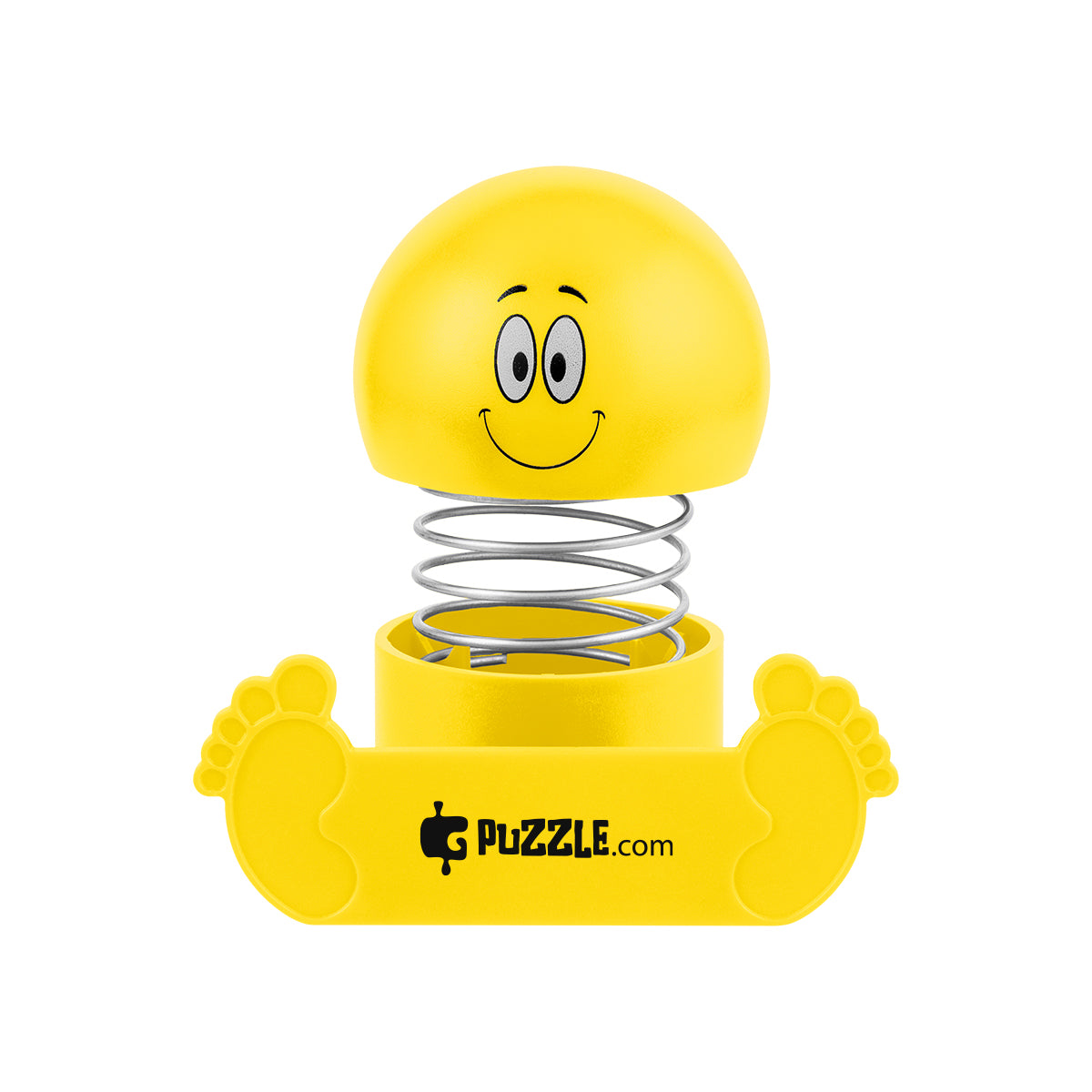 Bobble Head Phone Holder with Smiley Face - Yellow - Pad Print