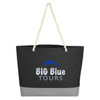 Boca Tote Bag on Rope Handles - Black - Colorbrite