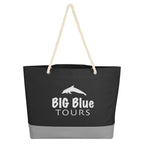 Boca Tote Bag on Rope Handles - Black - Silk Screen