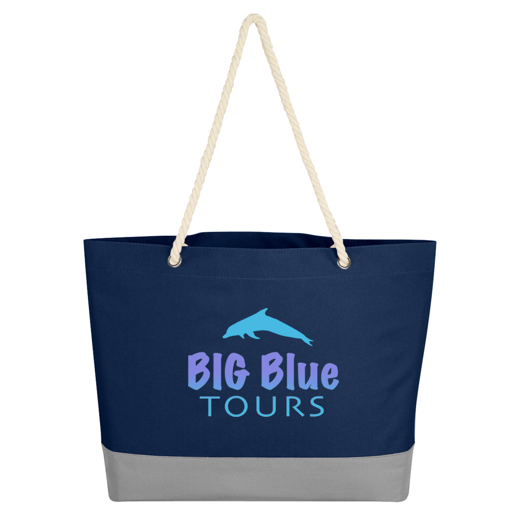 Boca Tote Bag on Rope Handles - Navy - Colorbrite
