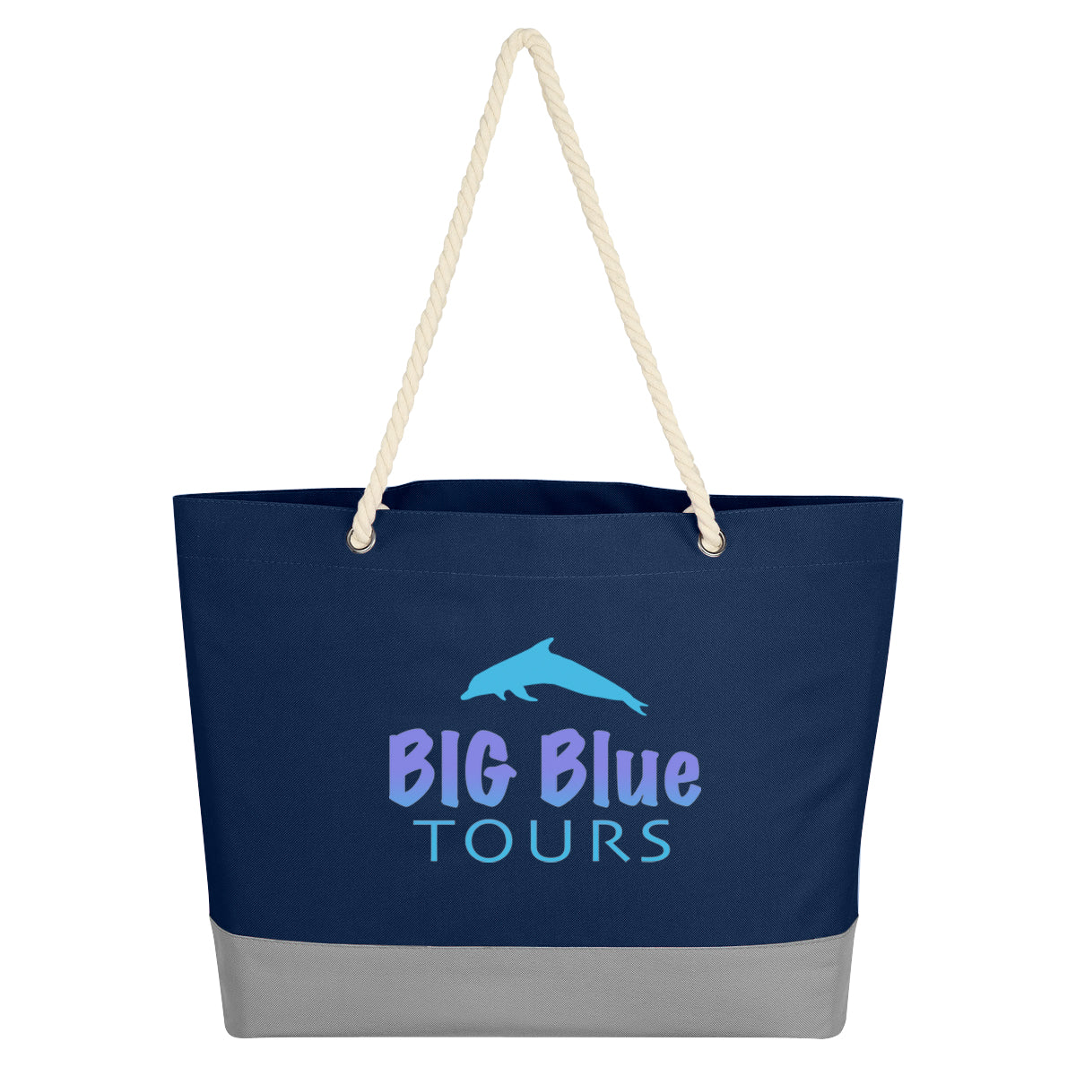 Boca Tote Bag on Rope Handles - Navy - Colorbrite