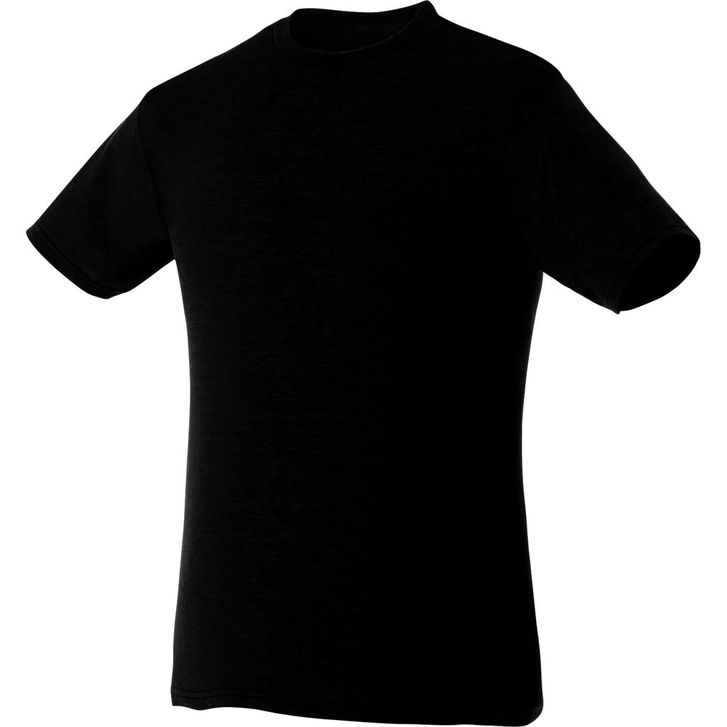 Bodie Crew Neck Short Sleeve Tee for Men Embroidery - Black - Front Flat