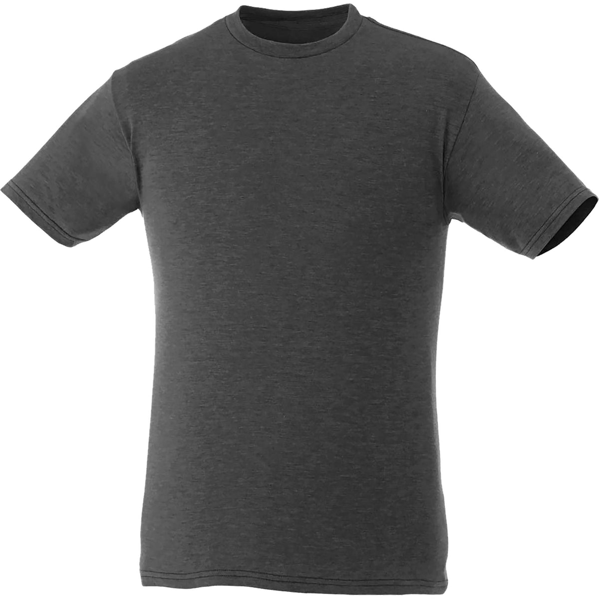 Bodie Crew Neck Short Sleeve Tee for Men Embroidery - Heather Dark Charcoal - Front