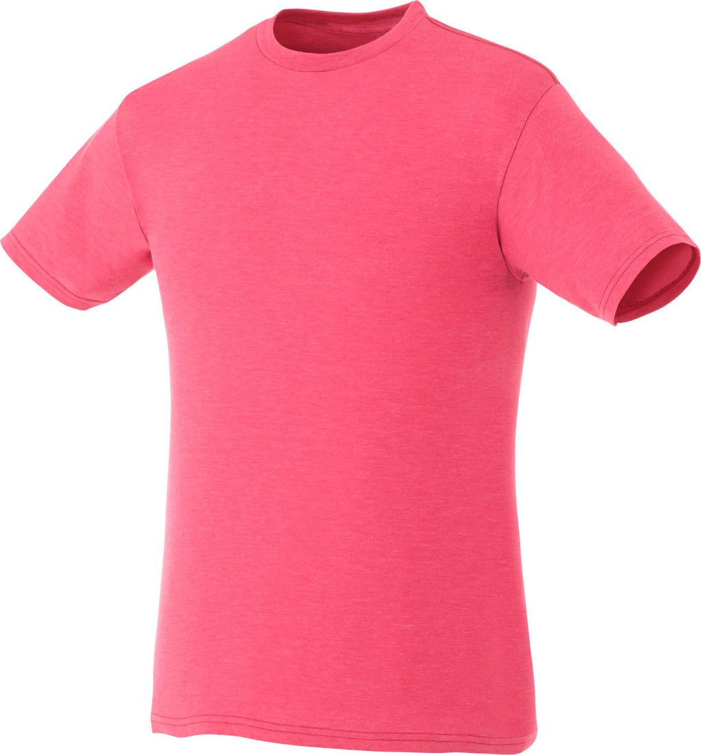 Bodie Crew Neck Short Sleeve Tee for Men Embroidery - Magenta Heather - Front Flat