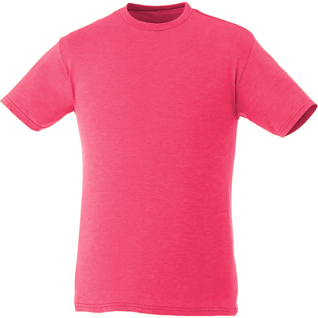 Bodie Crew Neck Short Sleeve Tee for Men Embroidery - Magenta Heather - Front