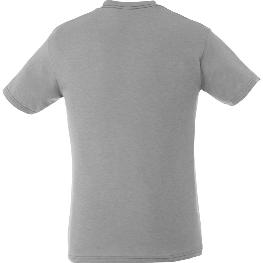 Bodie Crew Neck Short Sleeve Tee for Men Embroidery - Medium Heather Grey - Back Flat