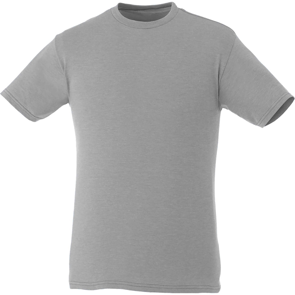 Bodie Crew Neck Short Sleeve Tee for Men Embroidery - Medium Heather Grey - Front